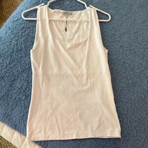 ZARA White Sleeveless Tank Top Soft Stretchy Scoop Neck NWT